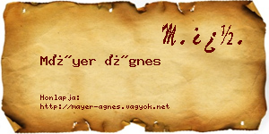 Máyer Ágnes névjegykártya