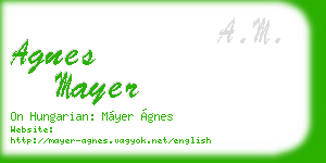 agnes mayer business card